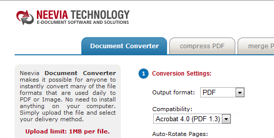 neevia convertor Top 10 Sites to Convert Documents To PDF For Free