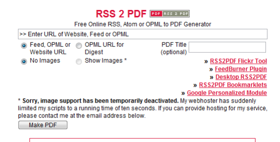 rss2pdf Top 10 Sites to Convert Documents To PDF For Free