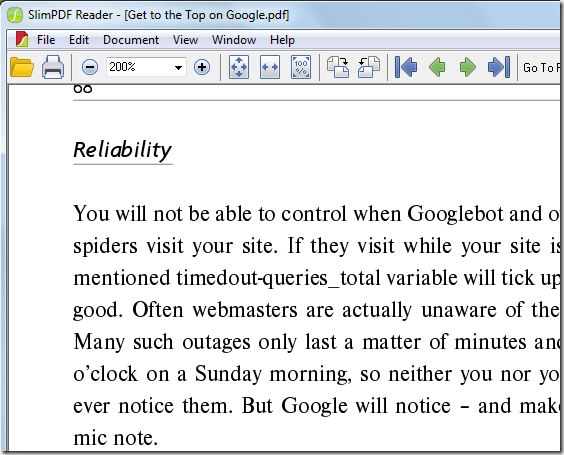 Slim-pdf-reader