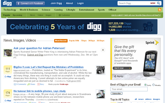 digg turns 52 Happy Birthday Digg – It Turns 5 