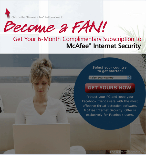 Facebook_McAfee Facebook McAfee Facebook Offers Free McAfee Security To Its PC Users