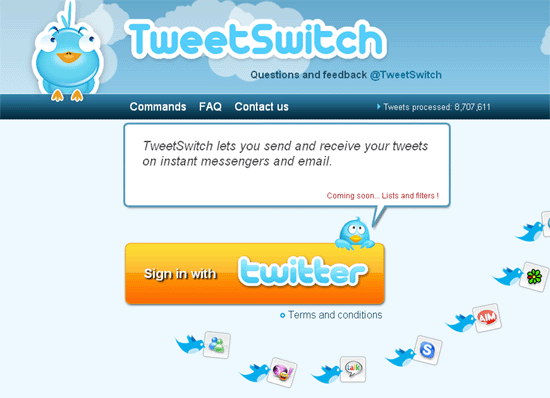 TweetSwitch Lets You Send/Receive Tweets Via IM Clients