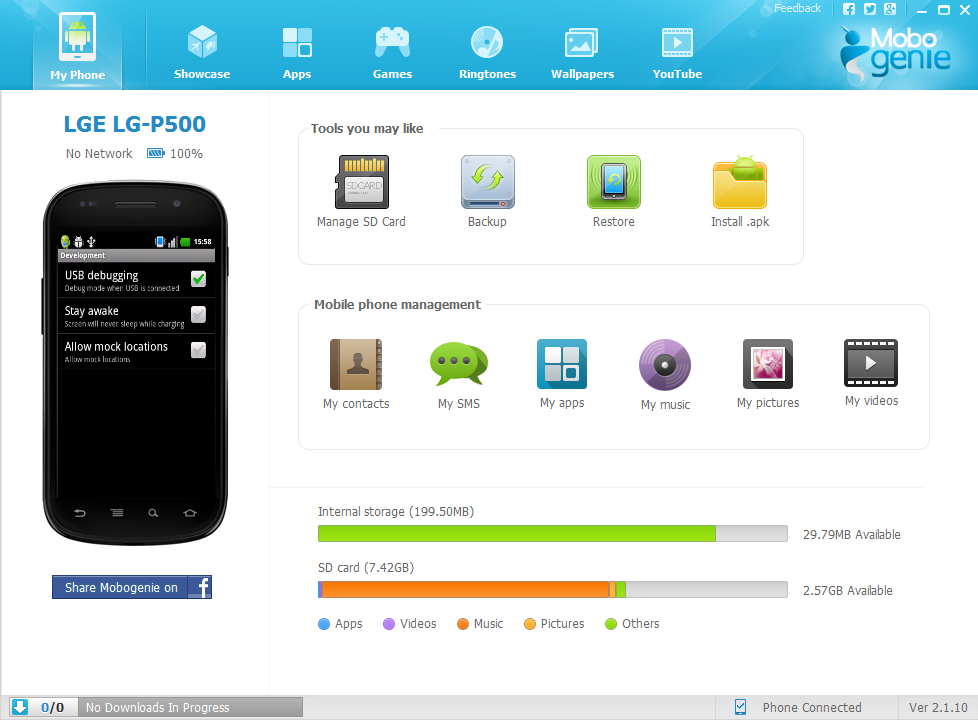 Mobogenie – All-in-one Android phone manager for PC