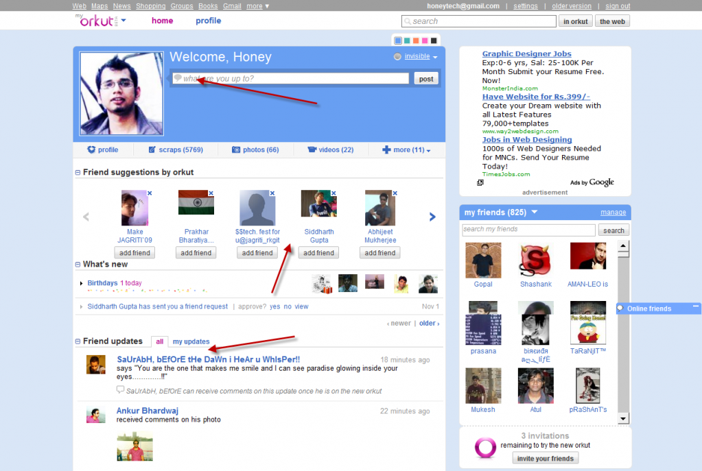 new orkut screenshot