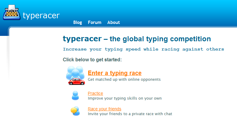 TypeRacer:A fun way to increase your typing speed while racing